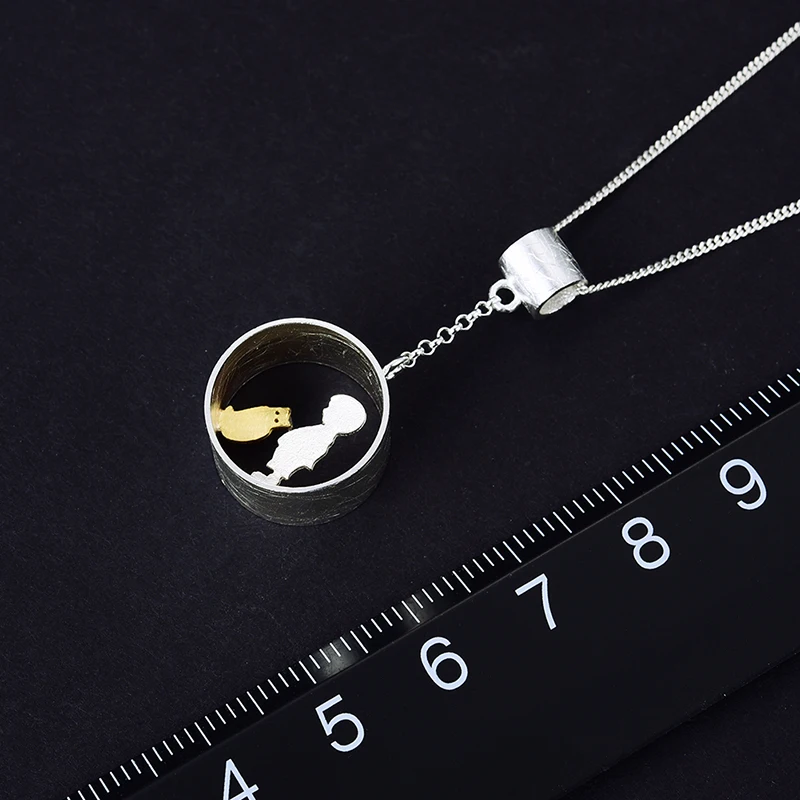 Lotus Fun Real 925 Sterling Silver Creative Handmade Fine Jewelry Meeting Love With Cat Pendant without Necklace for Women Gift silver pendant,silver necklace charms