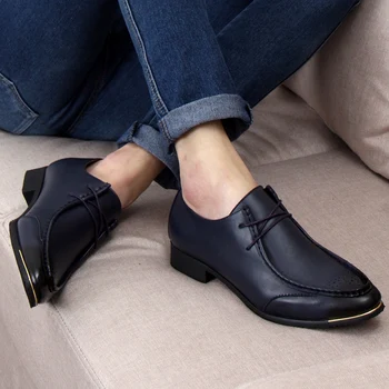 

Brockden Carved Men Oxfords Spring Autumn Fashion Male Metal Pointed Toe Casual Flat Shoes