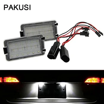 

PAKUSI Car LED License Plate Lights 12V 1Pair Canbus White SMD Lamp Bulb kit car-styling For Seat Leon Ibiza Cordoba Toledo III