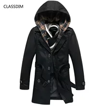 Классические мужские повседневные тренчи, длинная куртка, пальто с капюшоном, съемные куртки, весна-осень, модные повседневные тренчи, длинные пальто