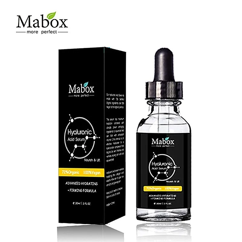 MABOX сыворотка с гиалуроновой кислотой+ витамин С Сыворотка против старения увлажняющий уход за кожей укрепляющий уход отбеливающий увлажняющий - Вес нетто: MABOX HA SERUM