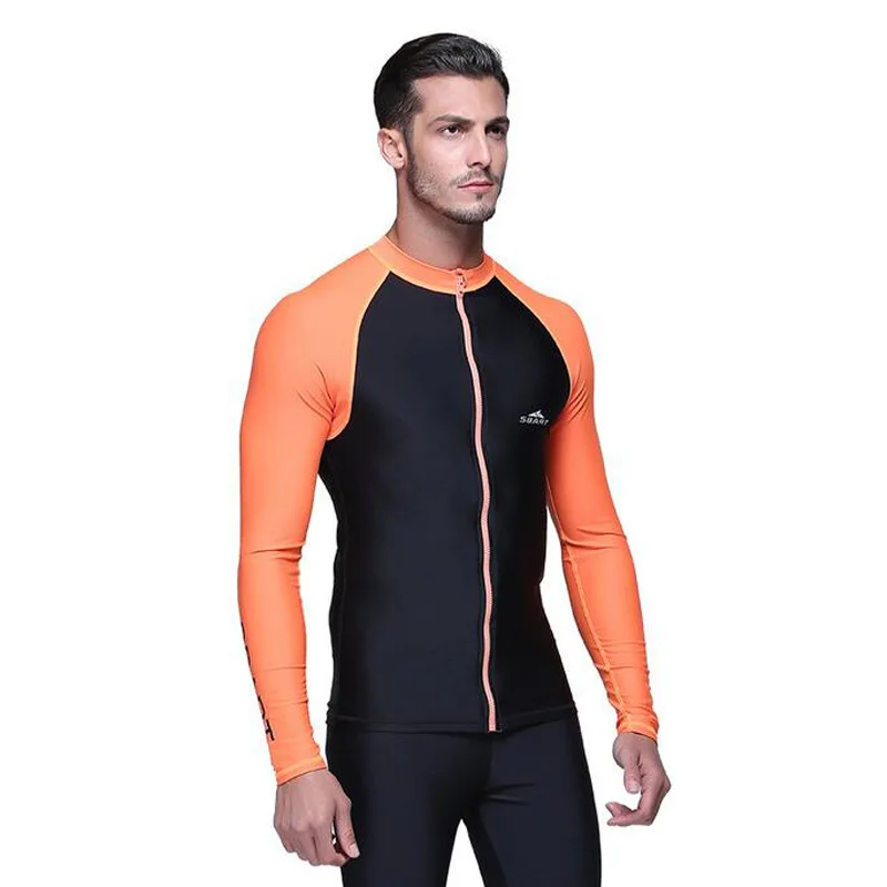 Buy Men's Swimwear Zip Rash Guard for Windsurf Surf