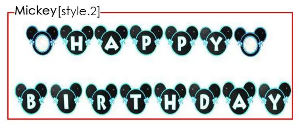 Г. С днем рождения детей 1 комплект Микки Минни Маус буквы баннеры-Декорации для вечеринки флаги детские подарки принадлежности JJ906 - Цвет: Mickey style2