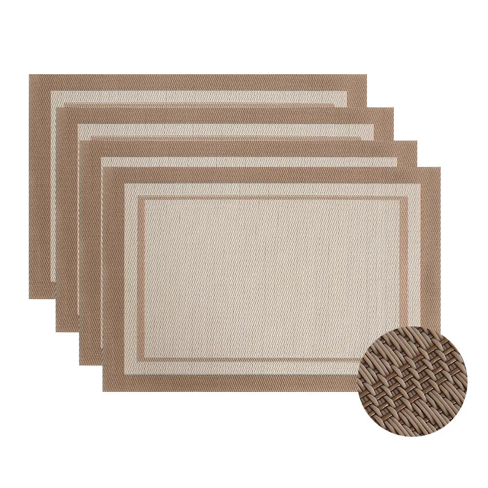  4 Pcs/lot Placemat PVC Dining Table Mat Disc Bowl Pad Cup Coasters Waterproof Table Cloth Pad Slip-