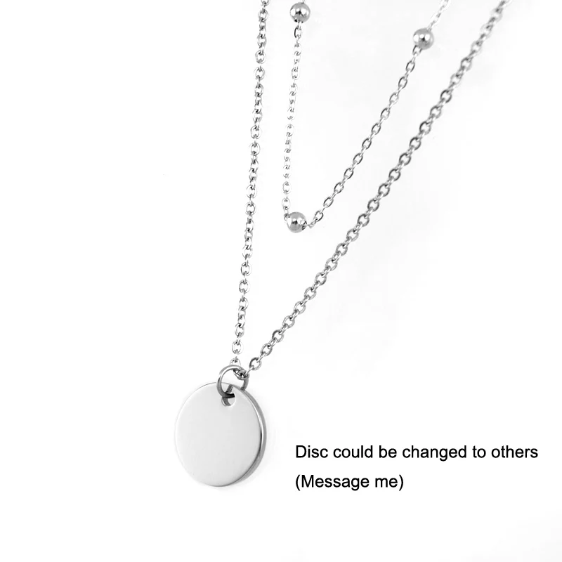 Double layer Coin pendant Necklace (2)