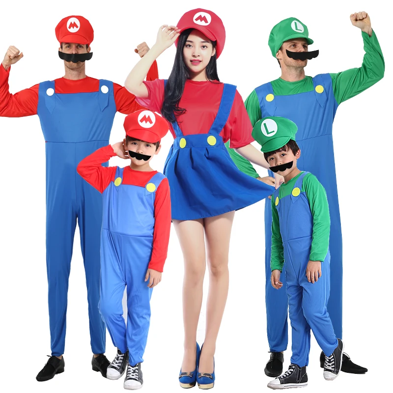 Super Mario Bros Cosplay Kostuum Set Kids Halloween Party MARIO & LUIGI  Kostuum voor Kinderen en Volwassenen _ - AliExpress Mobile