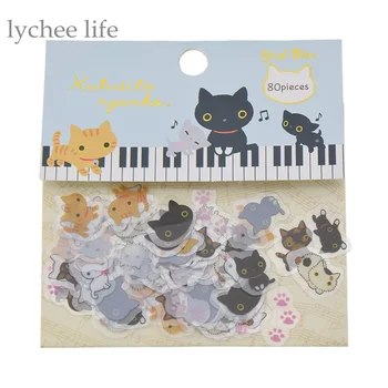

English N 1 Pack Cute Cat Kutusita Nyanko Sticker DIY Diary Sticker Decoration Kawaii Korea Stationery Sticker