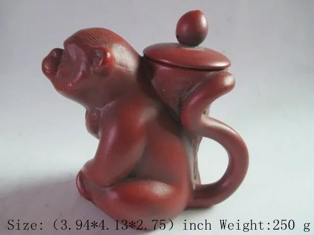 

Ancient Chinese purple sand lovely monkey statue teapot