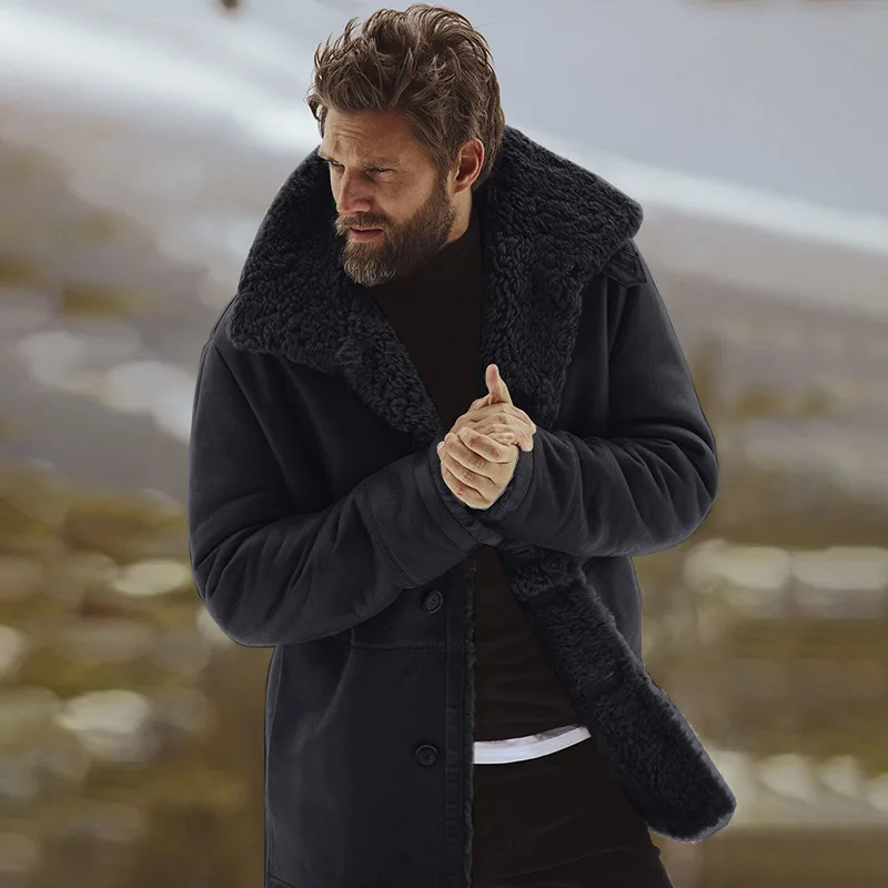 Мужское шерстяное пальто плюс размер зимнее Мужское пальто Модная брендовая одежда толстое теплое флисовое шерстяное пальто с подкладкой