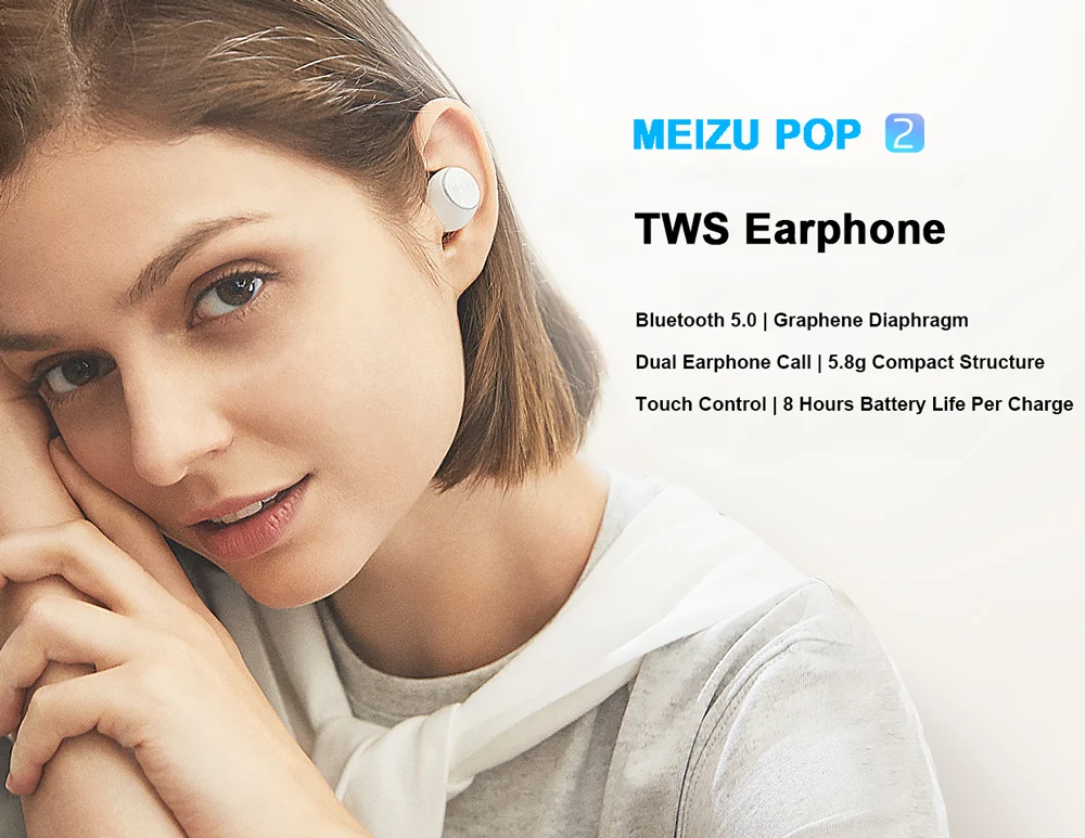 Global Version Meizu POP 2 POP2 TW50S TWS Wireless Earphone Bluetooth 5.0 Sports In-Ear Earbuds Waterproof IPX5 Wireless Charge (10)