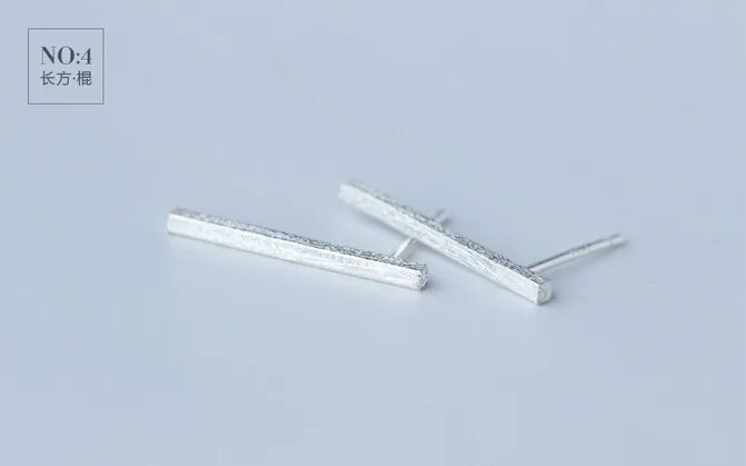 Маленькие модные 925 пробы серебряные Прямые серьги-гвоздики/серьги-гвоздики для пирсинга с вертикальной полоской, подарок для мужчин и женщин, геометрические GTLE492-1