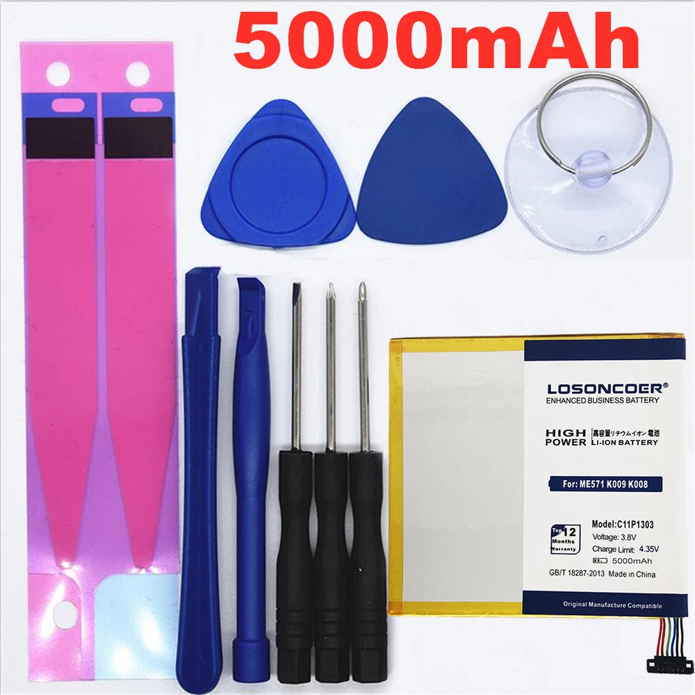 

100% Original LOSONCOER 5000mAh C11P1303 Battery For Asus Google Nexus 7" 7 II 2 2nd Gen 2013 ME571 ME57K ME57KL K009 K008