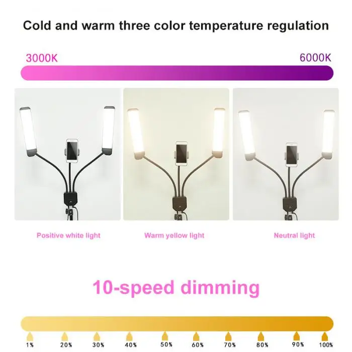 Студийный фон для фотосъемки с макияж светодиодный заполняющий светильник с регулируемой яркостью Красота светильник со штативом