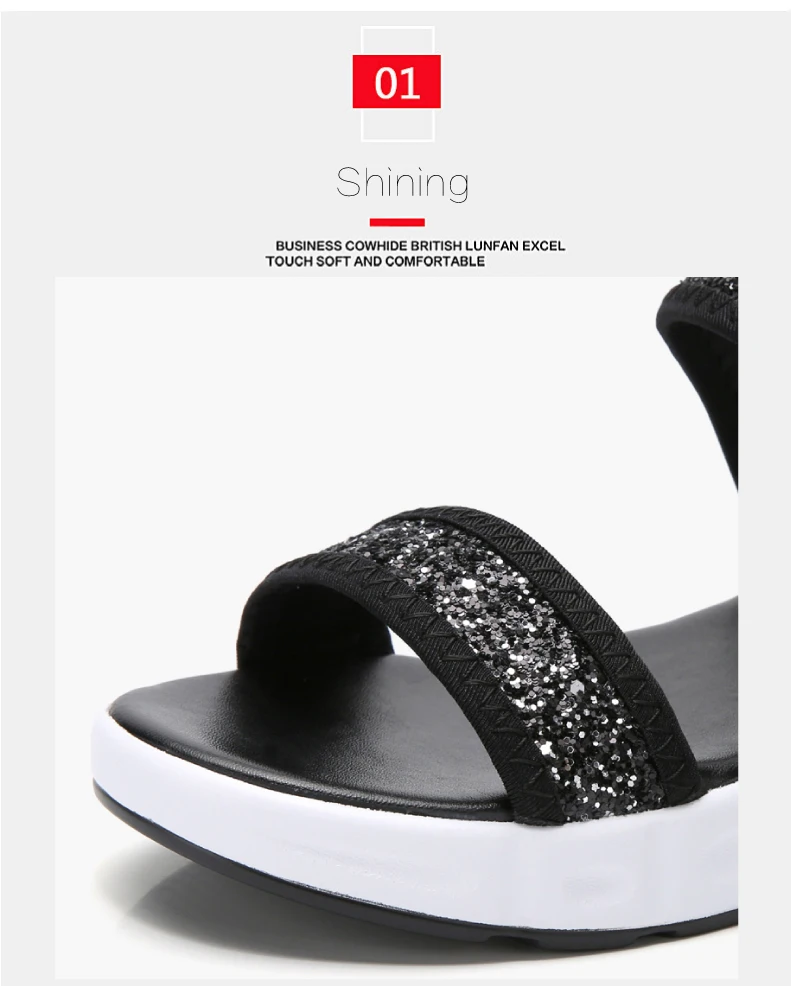 Summer Women Sandals Female Shoes Woman Shining Comfortable Sandals Ladies Sequined Cloth Flat Sandals Women Sandalias (3)