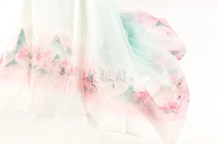 

Spring Hanfu pleated dress fabric antique Hanfu fabric