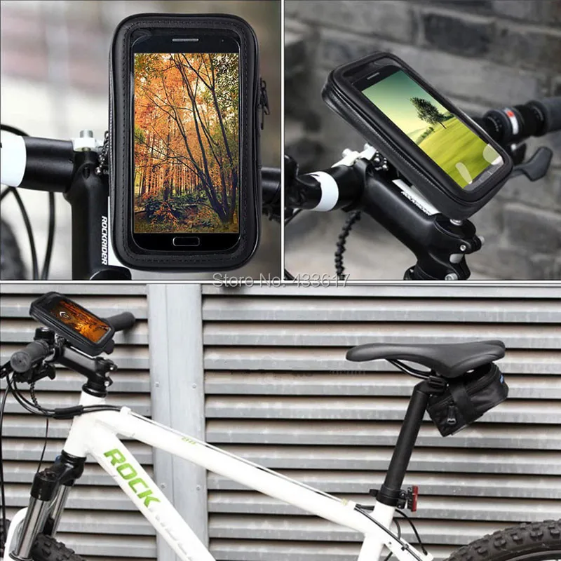 motorcycle bicycle handlebar gps mobile holder with waterproof bag 12