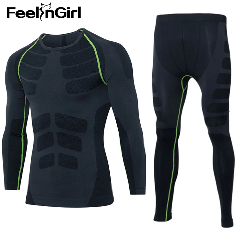 Feelingirl Male Elastic Winter Thermal Underwear Sets Tights Warm Quick Dry Compression Fleece Sweat Men Clothing Long Johns Feelingirl Male Elastic Winter Thermal Underwear Sets Tights Warm Quick Dry Compression Fleece Sweat Men Clothing Long Johns