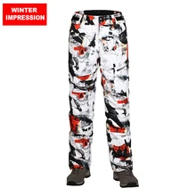 Зимние лыжные брюки мужские водонепроницаемые Wndproof брюки для сноубординга брюки уличные супер теплые лыжные брюки