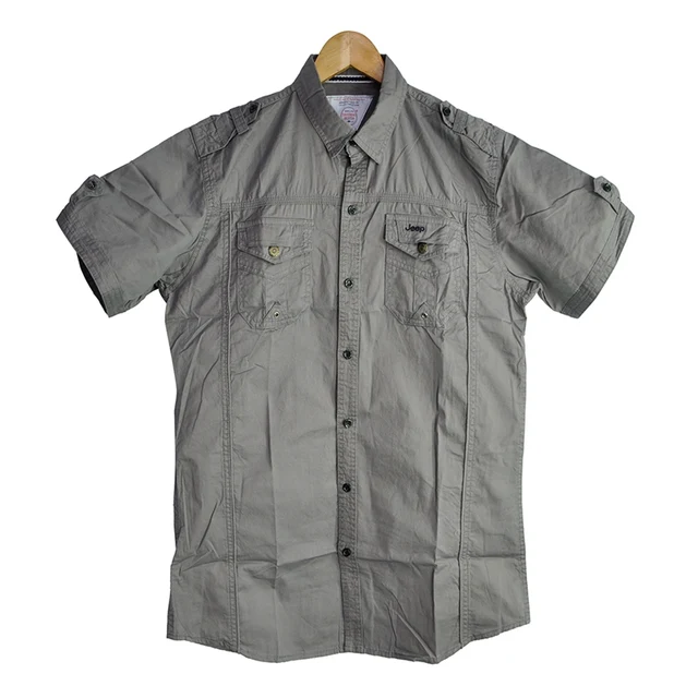 New Summer Fashion Men Short Shirts 100 Cotton Shirts Short Sleeve Regular Mens Solid Shirts