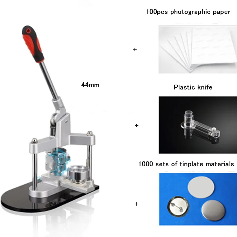 Машина для изготовления значков, пресс-резак+ пресс-форма+ 1000 шт. метериальная кнопка для изготовления значков+ 100 шт. фотобумага+ резак