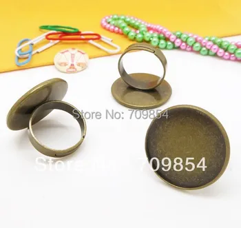 

free shipping!!! 100pcs/lot 23mm pad antique bronze ring base jewelry findings
