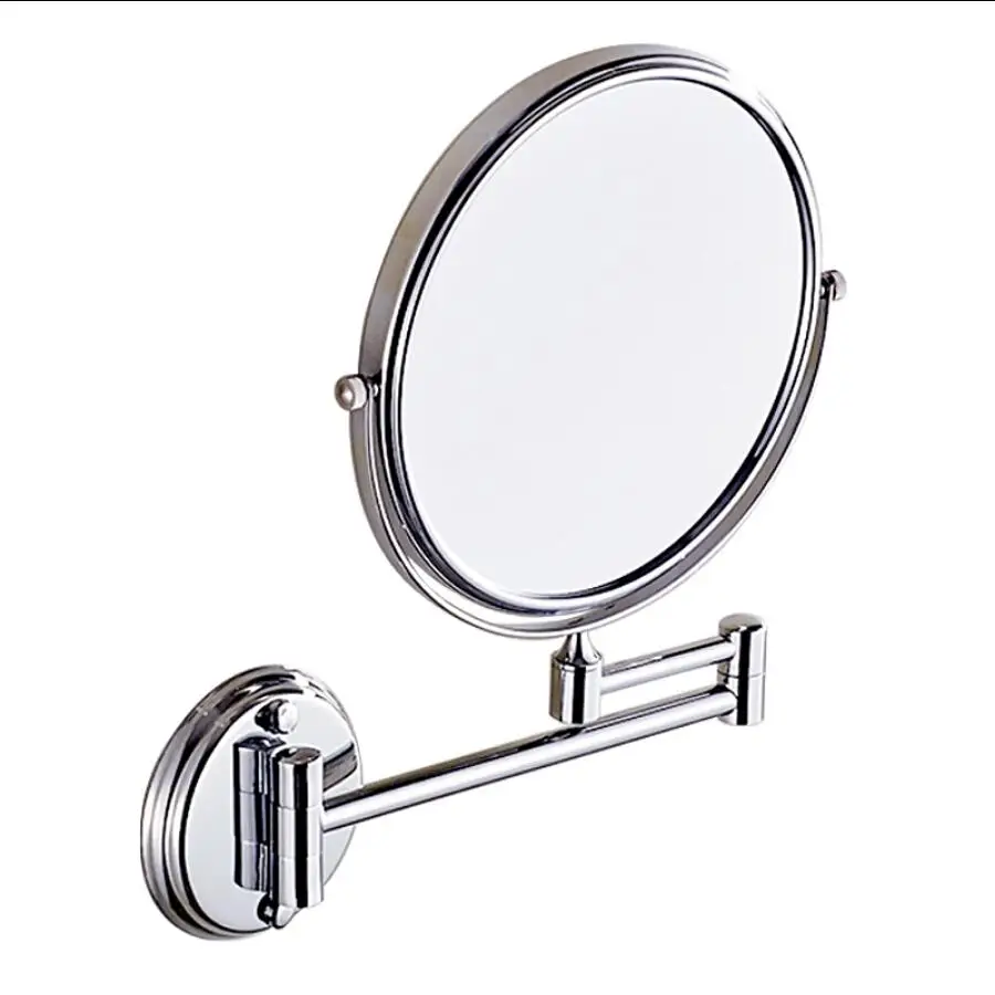 Bathroom Mirror chrome Wall Mounted 8 inch Brass 3X/1X Magnifying
