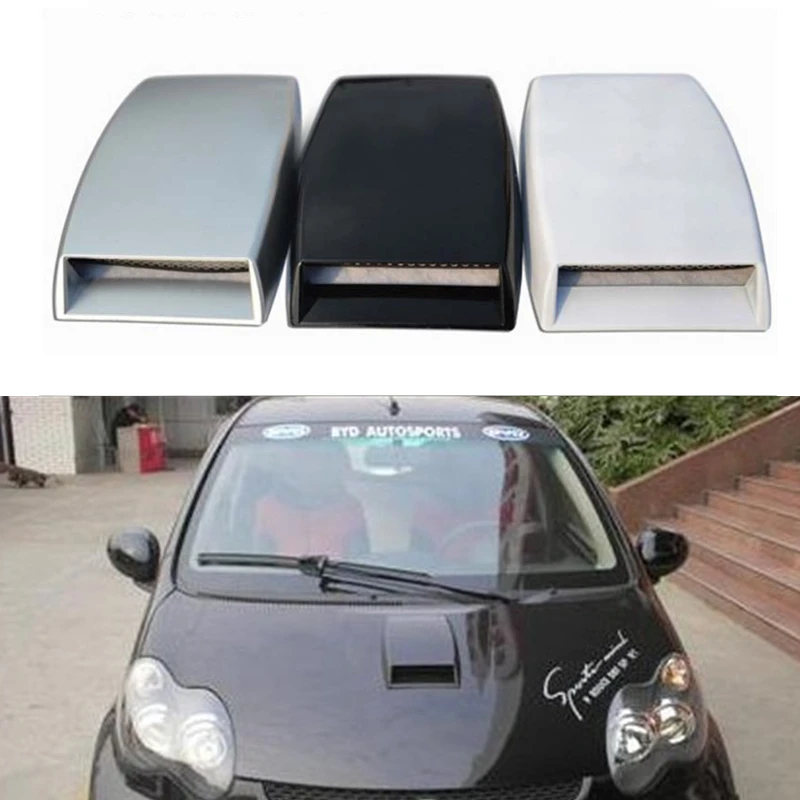 

3 color car styling Universal Decorative Air Flow Intake Scoop Turbo Bonnet Vent Cover Hood Silver/white/black car styling