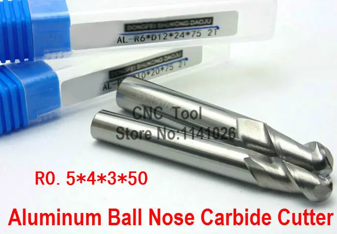 

1PCS 2F R0.5*4*3*50L Aluminum Carbide Ball nose End Mill,CNC router bits, Aluminum carbide cutter,machine, CNC milling tools