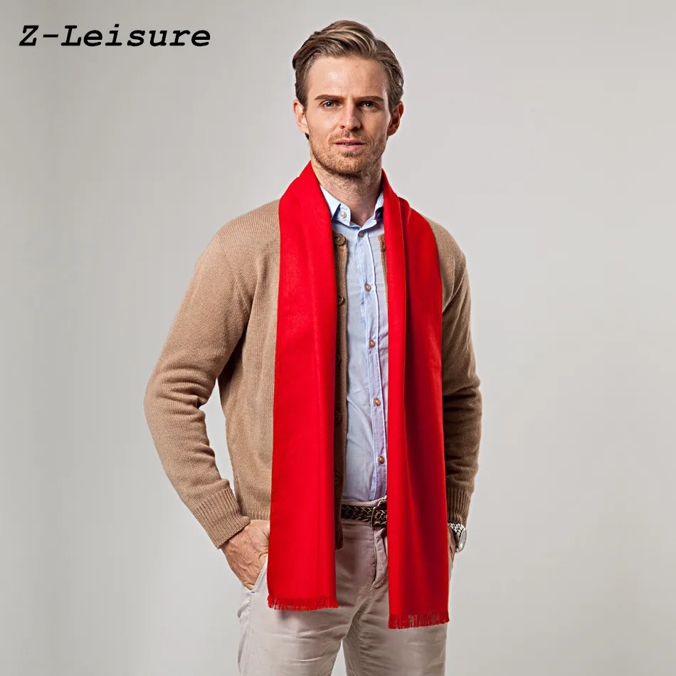 2017 Brand Scarf For Men Fashion Solid Red Scarf High Qulity Scarf Men