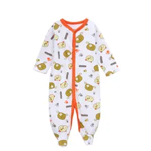 Newborn Baby Rompers Boy Long Sleeve Soft Cotton Cartoon Bear Print Jumpsuits & Rompers 2016 Autumn Children Climbing Clothing