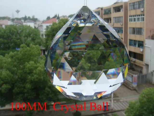 

Top Quality 1pc/lot,100mm Crystal Faceted Ball, Transparnets Crystal Chandelier Ball / Crystal Christmas Tree Hanging Decoration