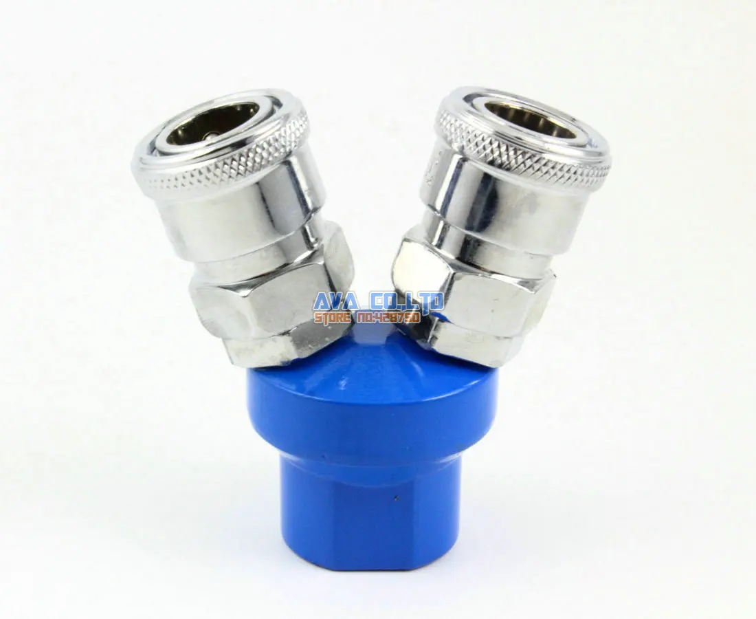 

2 Pcs Pneumatic 1/4" BSP Female 2 Way Air Hose Quick Coupler Socket Connector