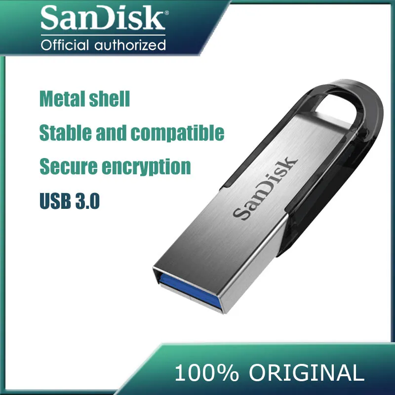 SanDisk USB флеш накопитель 128 Гб 64 ГБ 32 CZ73 3 0 металлический шифратор 16Гб карта памяти