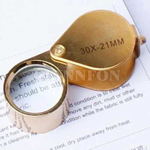 DHL 100 шт 30X 21 мм ювелирное увеличительное стекло лупа Цвет: золото)|jewelry magnifier|loupe