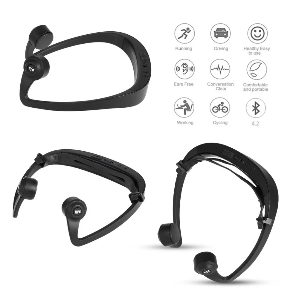 Bluetooth Headset V9 Ear Hook Bone Conduction Sport Headphone With Mic