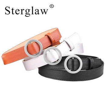 

105x2.4cm female deduction side Silver buckle jeans wild belts for women fashion students simple New Circle Buckles Belt A155