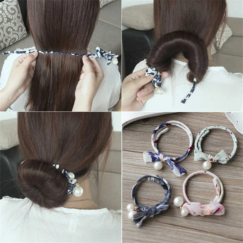 

Woman Donuts Bud Head Band Ball French Twist Magic DIY Tool Hair Bun Maker Sweet Dish Made Hair Band Hair Braider Accessories