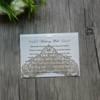 

50pcs Personalized Laser cut Wishing well cards /RSVP cards/Thank you cards wedding invitation cards