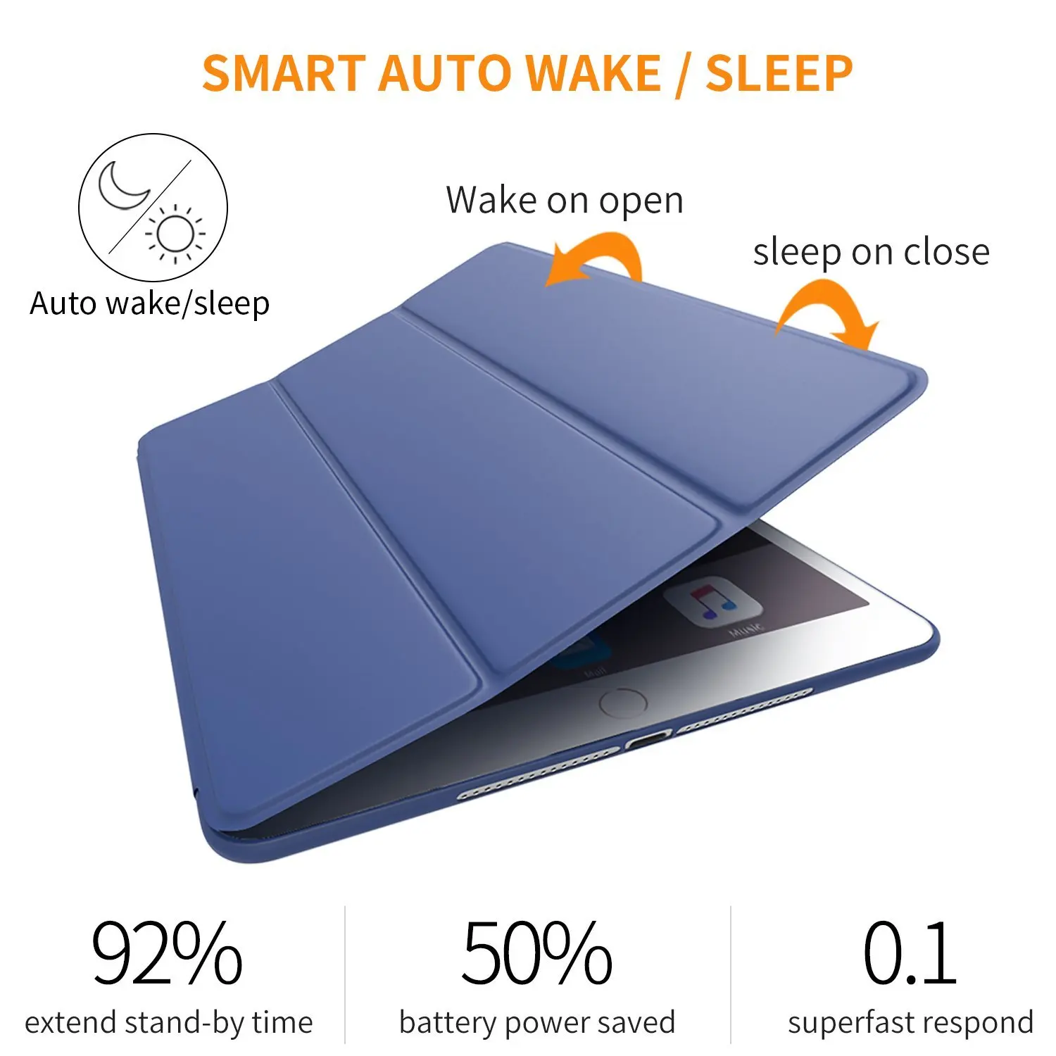 Чехол для iPad Air 2 Мягкий силиконовый чехол-книжка с функцией автоматического сна/пробуждения из искусственной кожи для iPad Air2 A1566 A1567