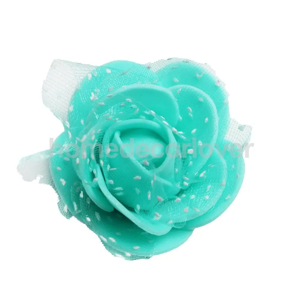 50 Pieces Many Color Mini Artificial Foam Mesh Rose Flower Heads Embellishment for Wedding Crafts 4cm
