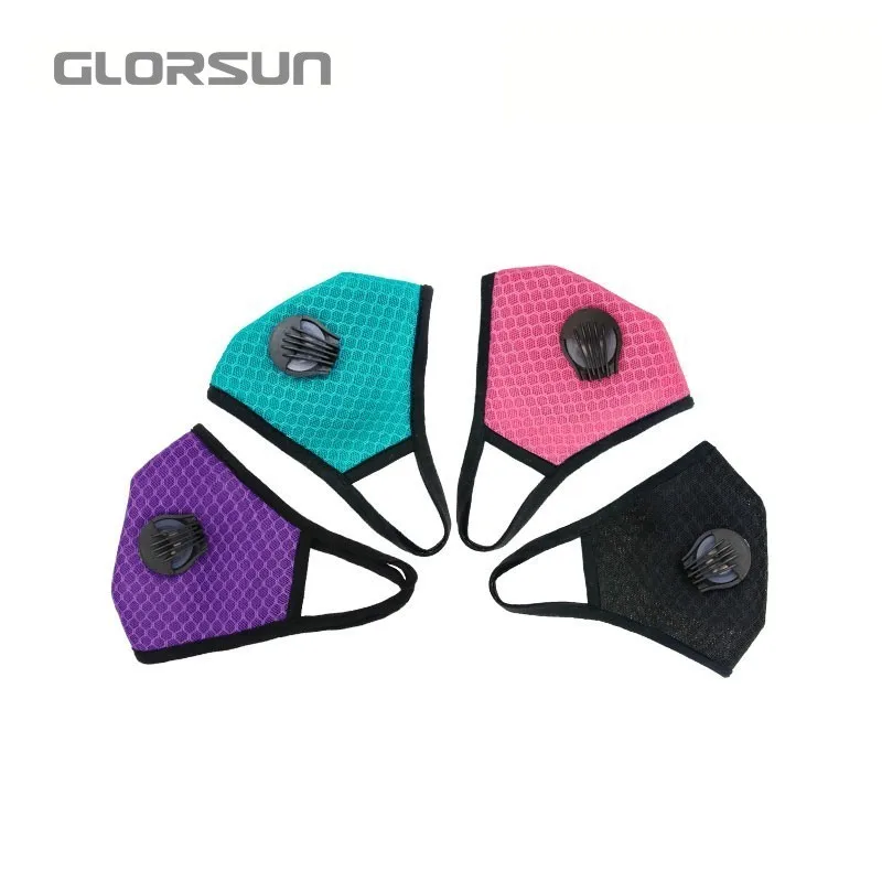 GLORSUN Сетчатая Маска из углеродного волокна с клапаном для упражнений, для лица, активная маска против загрязнения, Спортивная маска, для бега, n99, многоразовая велосипедная маска