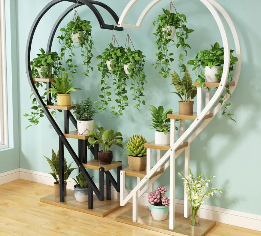 The living room household use pattern rack multilayer indoor special price balcony iron work circular buy content rack adornment
