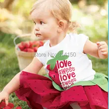 Новые костюмы из 3 предметов для маленьких девочек, шляпа от солнца+ топ+ юбка-пачка, детская одежда для девочек, костюмы для малышей, 1 предмет, платье принцессы с клубничкой