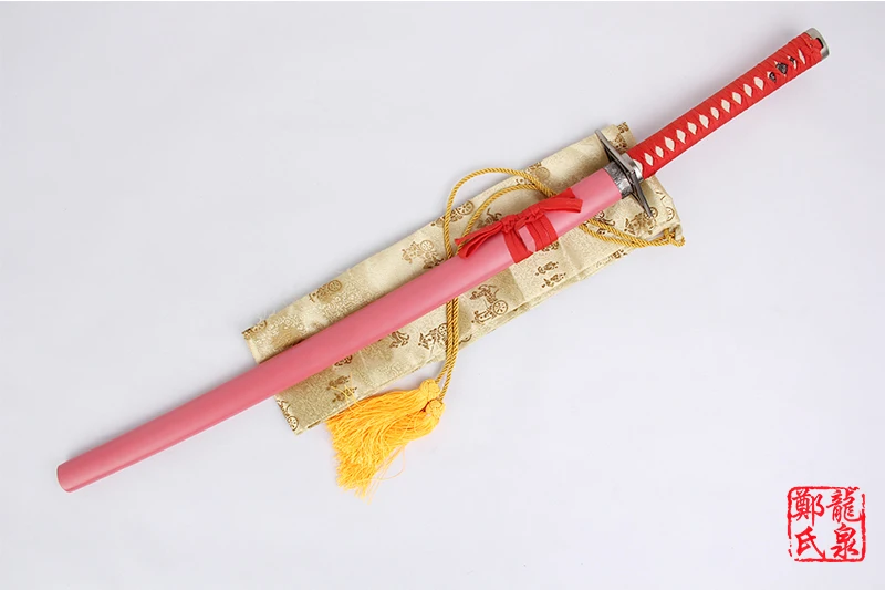 Samurai katana swords For Bleach Anime Luppi Antenor Pink Sword carbon steel blade cosplay decorative christmas gift no sharp