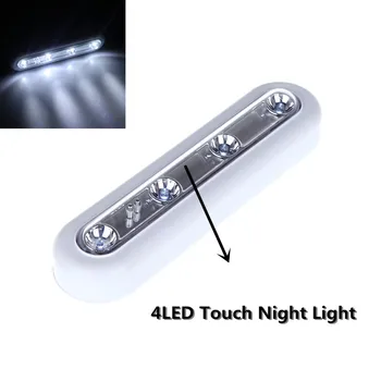 

Litake High Brightness 4LED Wall Lamp Wireless Battery Powered LED Touch Tap Night Light for Home Office