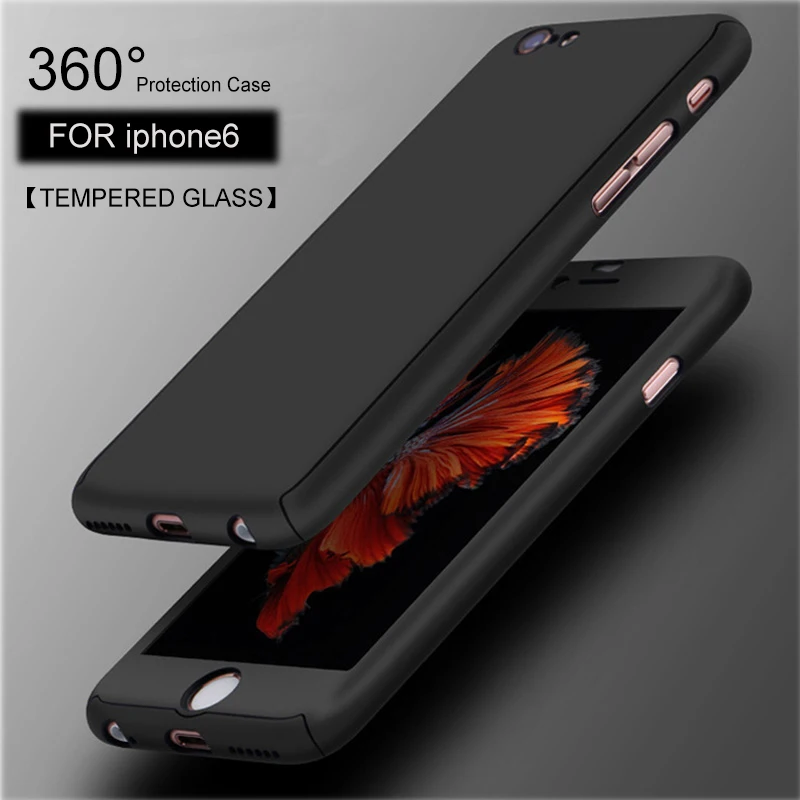 Ультра Тонкий 360 + 9 H Закаленное Стекло-Экран Протектор для Capinhas iPhone 6 7 6 S 7 Плюс Телефон Дело Всего Тела Обложка Fundas Capa