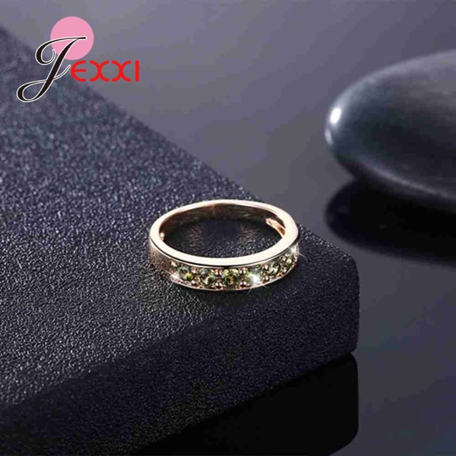 JEXXI Casual Daily Fashion Zircon Gold Color For Women Men Rings Lady’s Accessories Charms Fine Anniversary Valentines Gifts