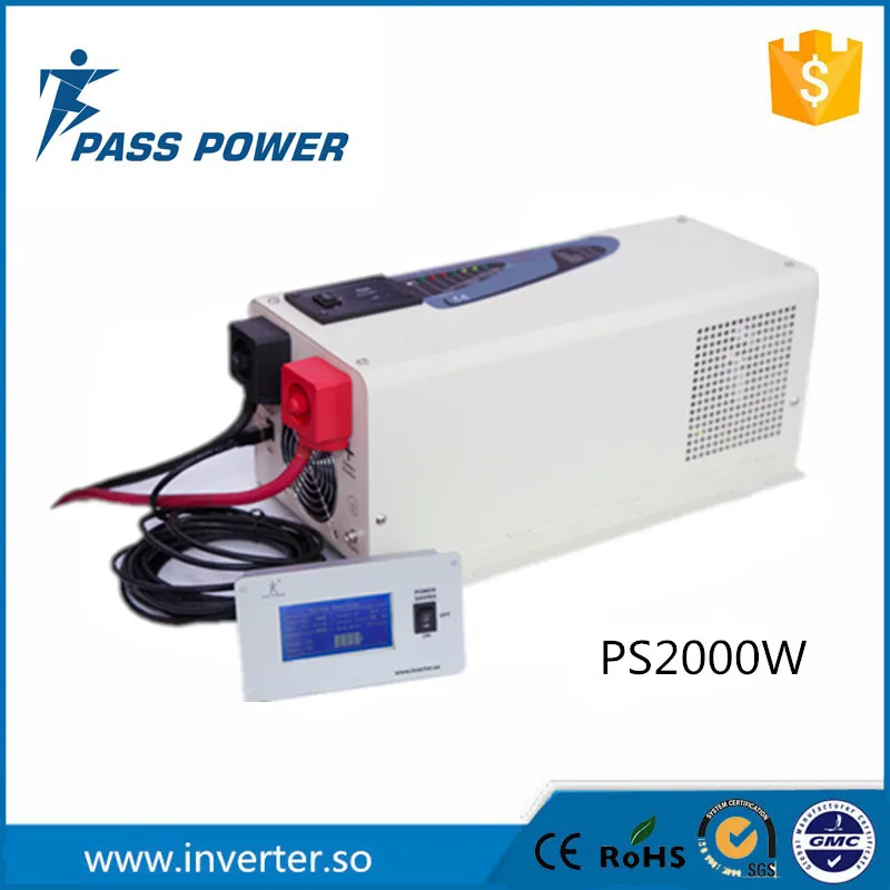 

High reliable and cost-effective uninterruptable power supply (UPS),DC to AC power inverter 2000W with external LCD display