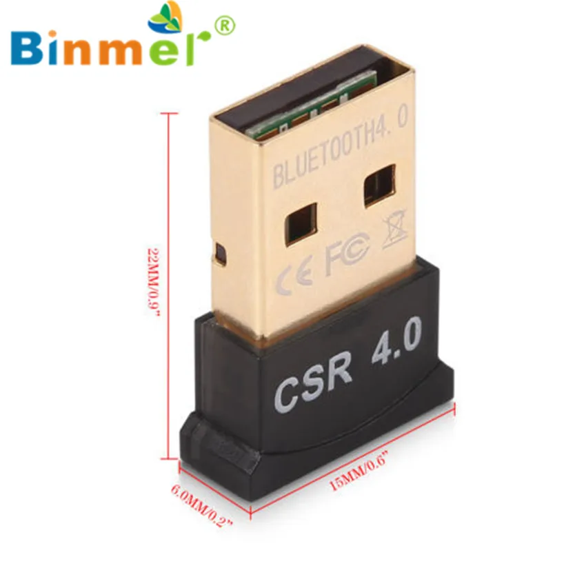 Binmer Bluetooth CSR V4.0 ключ двухрежимный беспроводной адаптер 20 м 3 Мбит/с для Windows 8 7 Bluetooth адаптер Aug 24