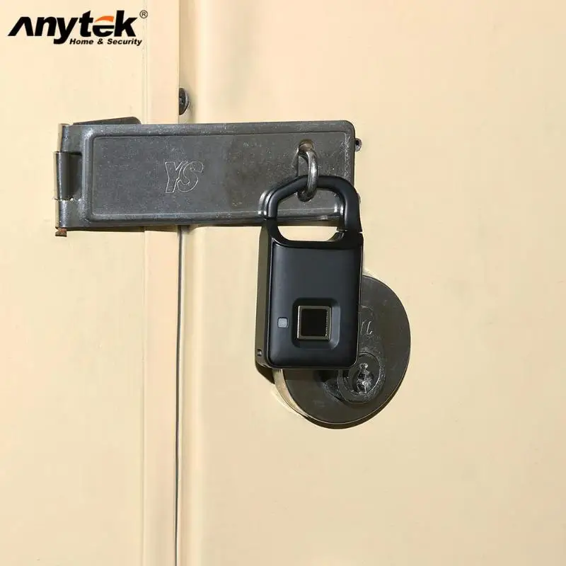 Anytek P4 замок отпечатков пальцев USB Перезаряжаемый умный БЕСКЛЮЧЕВОЙ Противоугонный чемодан с висячим замком дверной замок